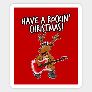 Have A Rockin' Christmas Reindeer Playing Guitar Magnet